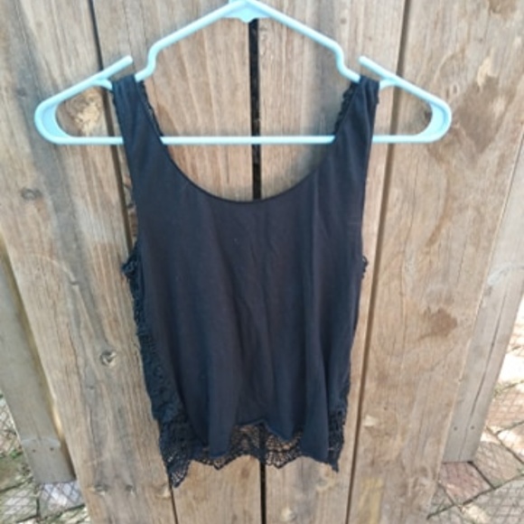 Mudd Black Lace Crochet Top X Small - Picture 2 of 2
